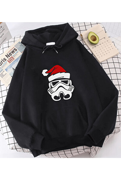 Harajuku Style Hanorac negru Star Wars Stormtrooper de Anul Nou