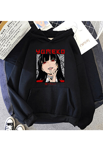 Harajuku Style Πολύχρωμο Anime Kakegurui Yumeko Hoodie