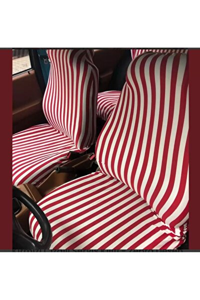 VEMAKS Oto Koltuk Kılıfı Servis Kılıfı Zebra Kırmızı Beyaz Üniversal