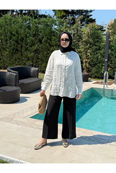 Orfeo Negro Keten Gömlek 34377 Ekru