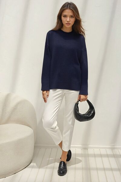 Hiccup Pulover de tricotaj moale cu decolteu relaxat