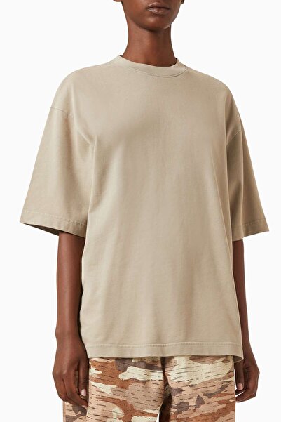 Acne Studios تي شيرت من القطن العضوي برقبة دائرية - رمادي - كم قصير - تصميم مريح - Acne Studios