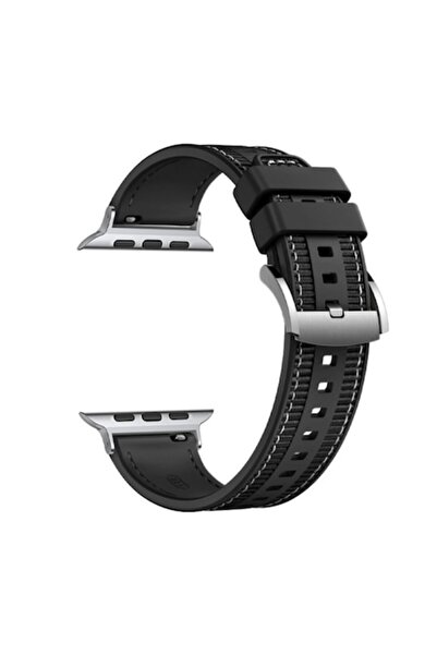 Madviun Curea pentru Apple Watch 1/2/3/4/5/6/7/8/9/SE/SE 2 38/40/41mm, Watchband, O37, Silicon, Black