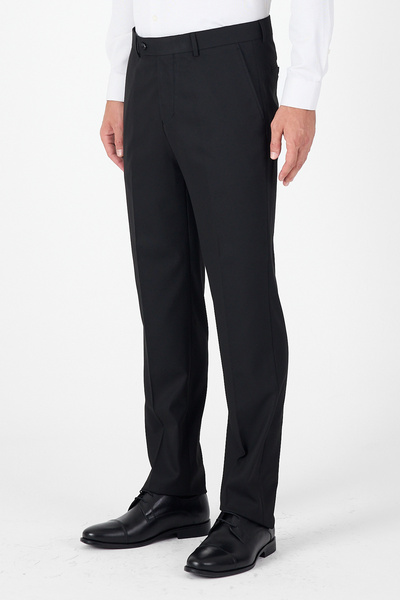 İmza Black Side Pocket Open Leg Straight Comfort Fit Stretchy Trousers 1003250914