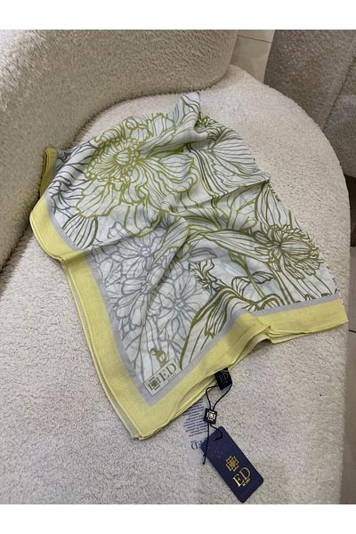 ED Scarf 01 Ed Scarf Flower Wave Patterned Shawl