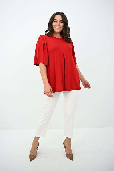 Bigsize Women's blouse, plus size, pleated 1847-25