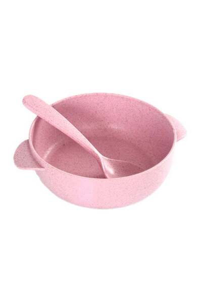 Generic 2-Piece Wheat Straw Dinnerware Set Pink 12.5cm