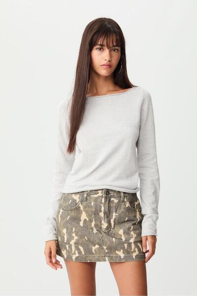 Stradivarius Fit Kesim Geniş Yaka Kazak