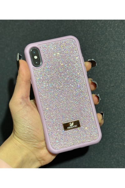 HYPERSOFT Iphone Xr (6.1 inç) Uyumlu Parlak Pırlanta Taşlı Elmas Işıltılı Swr...