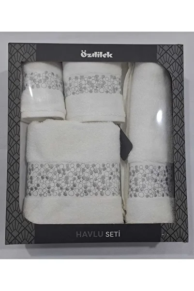 Özdilek Daniela White Shower Set/Guest Set/Towel Set