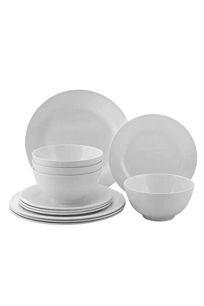 Generic Feelings 12-Piece Ceramic Dinner Set – 4 x 26.5cm Dinner Plates, 4 x ...