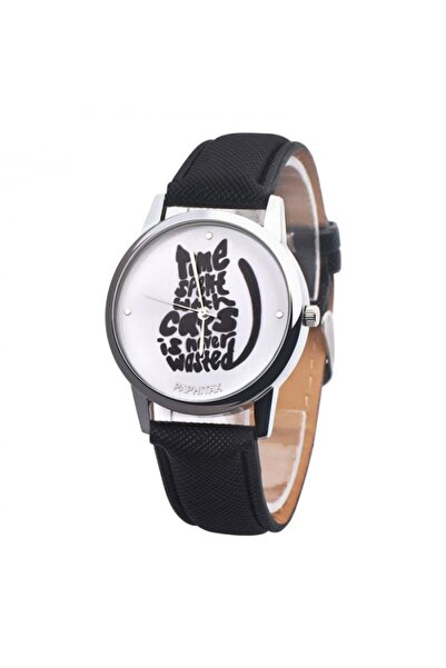 Skymag Ceas dama cu pisica si mesaj motivational, curea piele ecologica