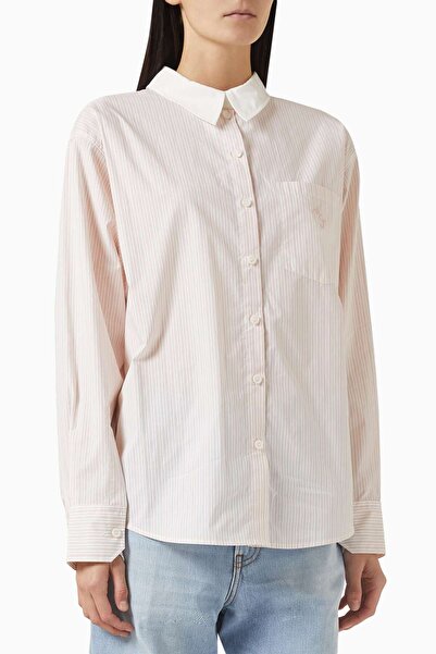 Acne Studios Oversize Striped Shirt - Pink-White - Cotton Content - Acne Studios