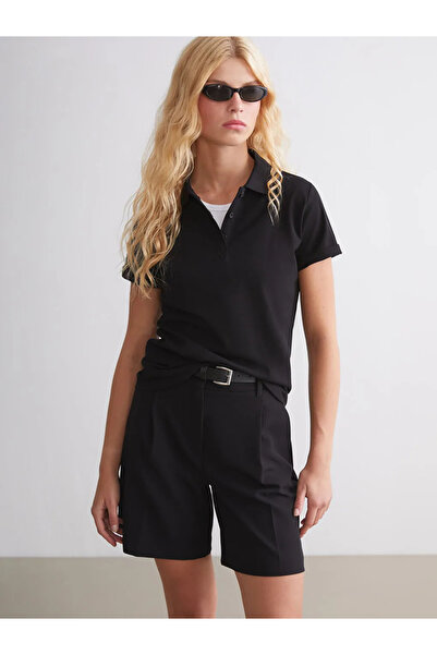 LC Waikiki Γυναικείο μπλουζάκι XSIDEBordo Polo Neck Pique