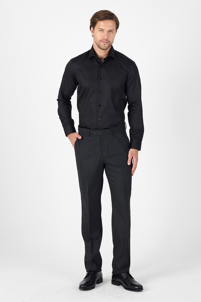 İmza Anthracite Side Pocket Open Leg Straight Comfort Fit Stretchy Trousers 1003250914
