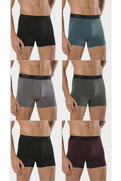Sereia Men's Modal Boxer Color and Pattern Assorted Indigo 6 Pack - Indigo - Sreiakoqtas10U10-Ind
