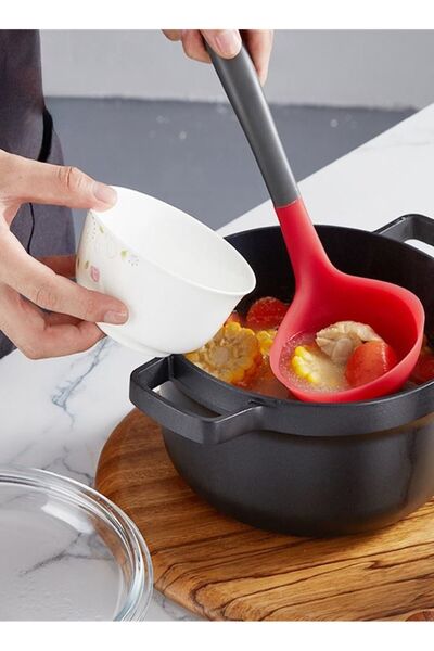 Generic 300mm red silicone spoon