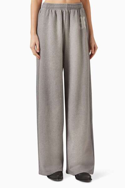 Acne Studios Gri Sweatpants - Pamuklu Polar - Organik Pamuk - Rahat Kesim - Yan Cepler ile