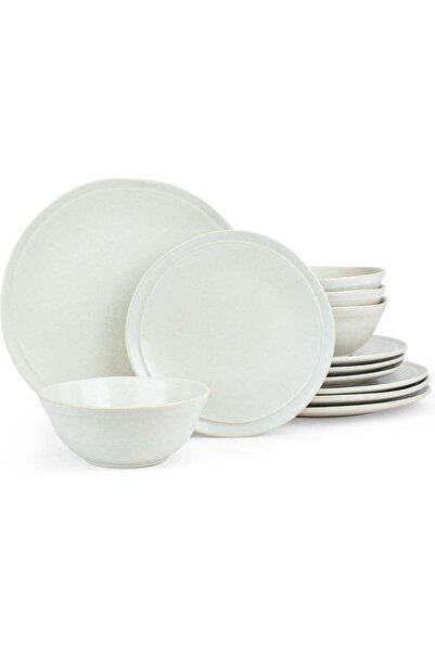 Generic Aegan 12 Piece Handmade Stoneware Dinnerware Set, Set for 4, Scratch ...