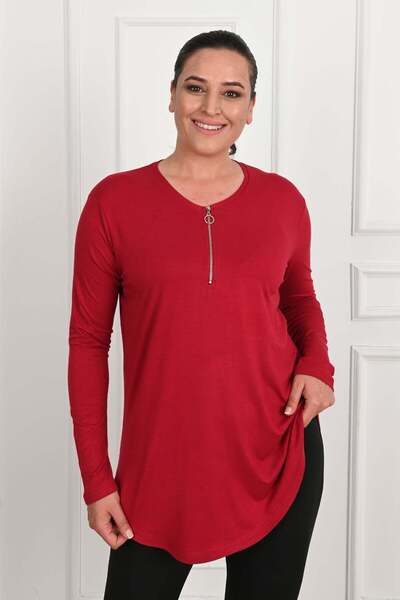 Bigsize Women's plus size blouse with zipper 1387-23