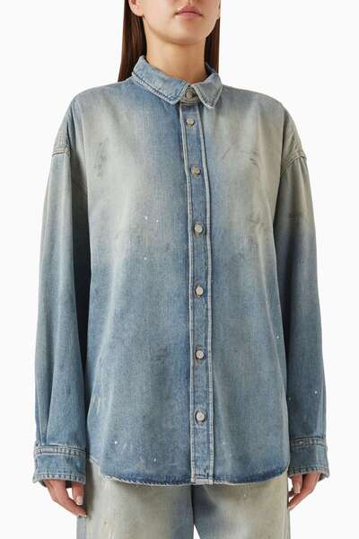 Acne Studios Blue Distressed Shirt - 60% Cotton, 40% Lyocell - Stylish and Comfortable Design
