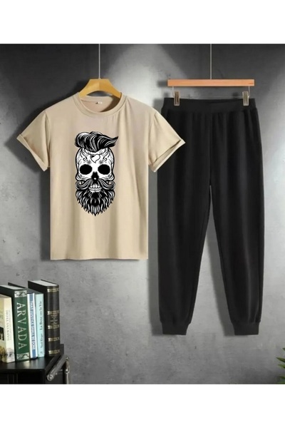 FAEL LİFE Women / Men 2-Piece Thsort Tracksuit Oversized Bushy Printed