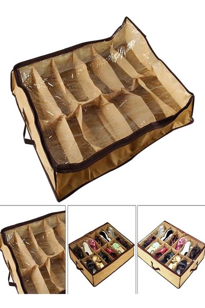 Raffine Pocket Shoe Organizer Beige 24inch