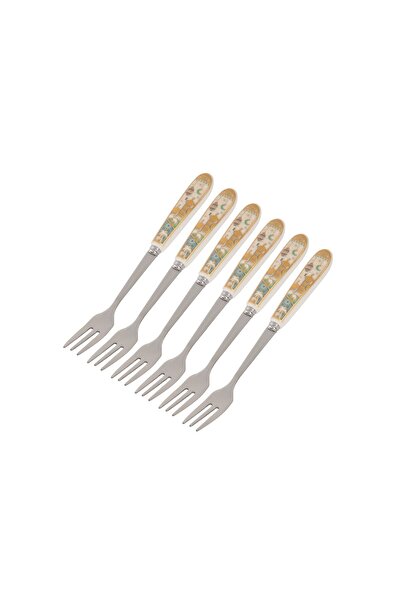 Generic Liying 6Pcs Ramadan Designed Fork (S) , Gold plasted design Plating Stainless Steel 15.5x1.5x15.5cm