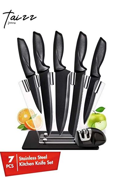 Generic 7 Pcs Kitchen Knife Set with Sharpener - High Carbon Stainless Steel ...
