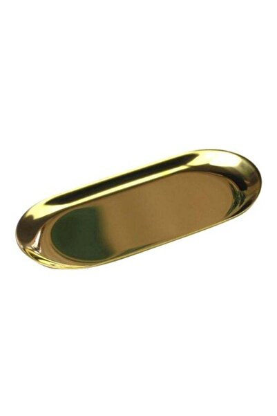 Generic Oval Iron Plate Golden 18x8cm