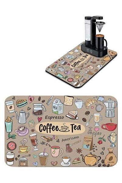 Generic GUDOO Coffee Bar Mat Kitchen Counter Super Absorbent Drying Mat Non-slip and Easy Clean Kitchen Cou