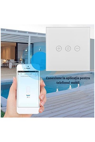 N2L Store Întrerupător smart N2L Store®, touch, cu dimmer, Wi-Fi, control vocal și aplicație
