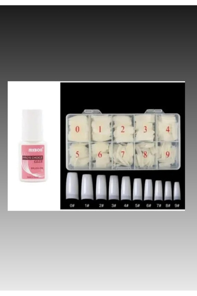 AB EXPERT Kemik beyazı yarımay Tips 500li ve Mxbon yapıştırıcı seti