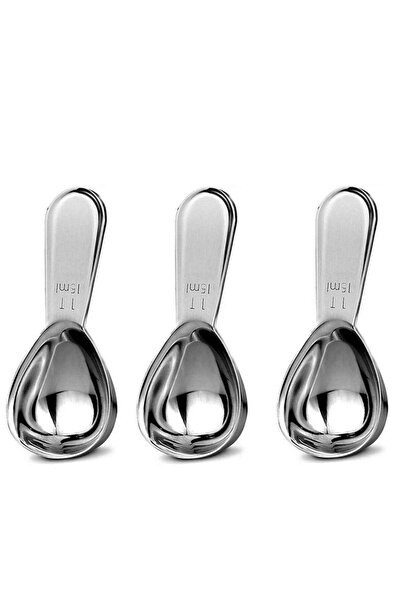 Generic Oasisgalore 3 Pcs 304 Stainless Steel Coffee Scoop Set, 15ML, Silver, for Coffee, Tea, Sugar, Flour