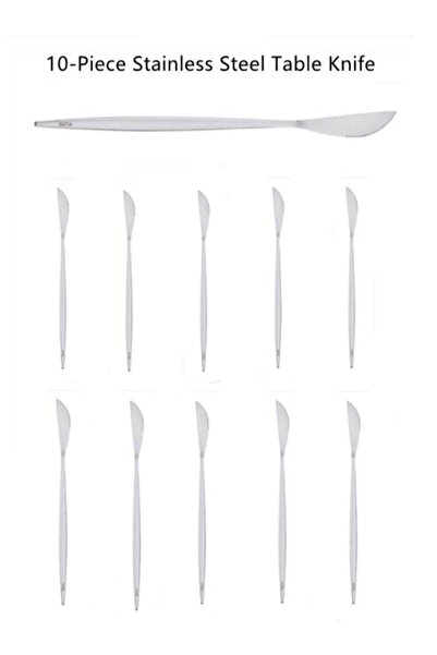 Generic 10-Piece Stainless Steel Table Knife Cutlery Silver 22x1.5 Centimeter