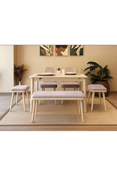 Rabi MİORA MİNİ AÇILIR MUTFAK MASA TAKIMI, KREM SOHO GRİ(1 Masa + 2 Sandalye ...