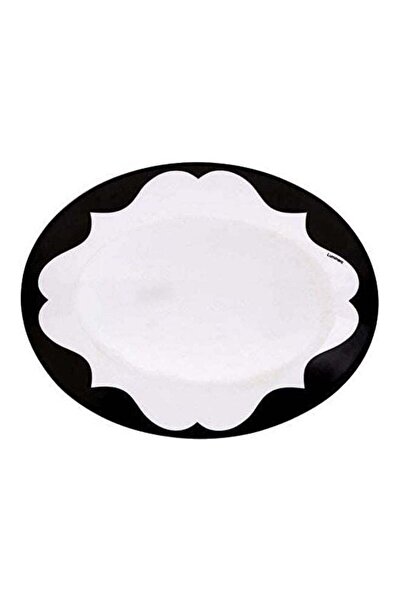 Generic Curves Oval Plate White/Black 33cm