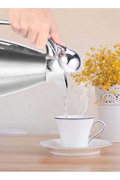 Generic HASANAT ESSENTIALS Essentials Stainless Steel Coffee Pot,Double Wall Vacuum Insulated Thermo Jug 1.