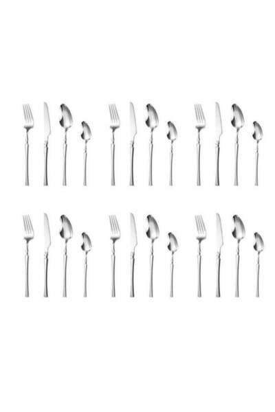 Generic HOMESTAR 24-Piece Elegant Stainless Steel Flatware Set Silver