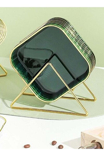 Generic MIXDE 8 Pack Clear Plastic Plates Dessert Plates With Rack Green