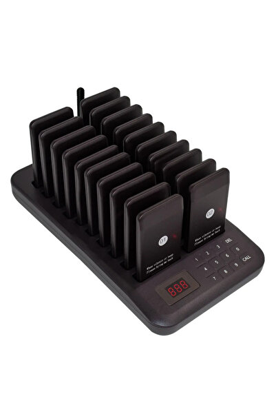OEM Set of 20 wireless pagers for guests in restaurants/fast-food/cafes, black
