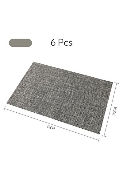 Generic Haidue 6 Pcs Placemat Set Dark Grey