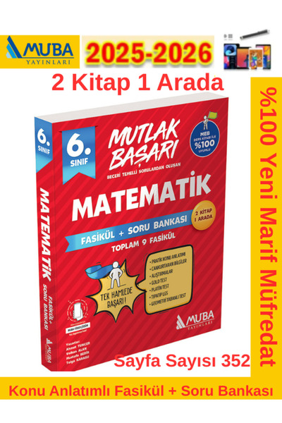 Muba Yayınları Muba Yayınları Mutlak Başarı 6.Sınıf Matematik Konu Anlatımlı ...