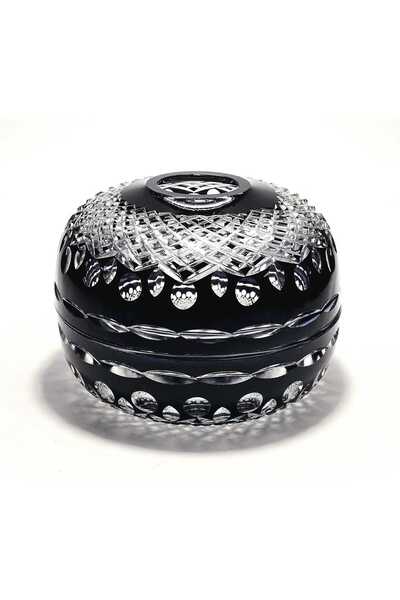 Kristal Market Handmade Cut Crystal Royal Pattern Decorative Presentation Holder Closed Napkin Holder