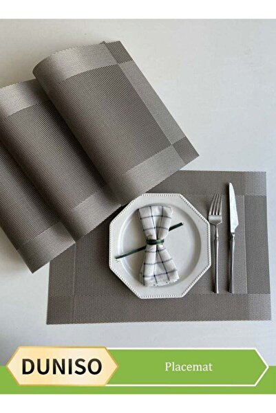 Generic DUNISO 4 Piece PVC Placemat Waterproof Washable Table Mat Non-Slip Heat-Resistant Rectangular Wash