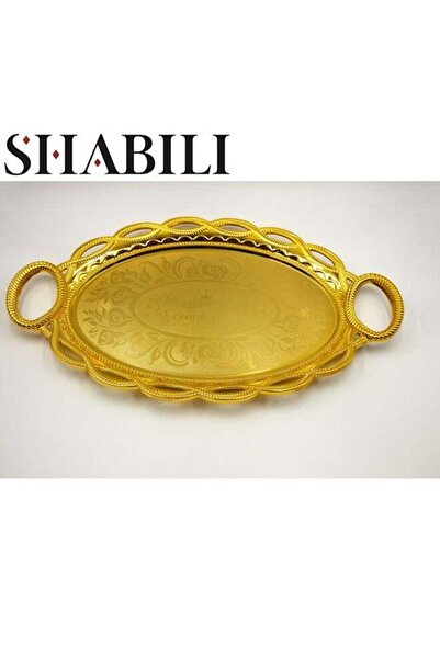 Generic Serving Tray with Handles ,Oval Large Serving Platters Gold Plates fo...