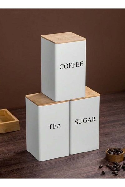 Generic 3pcs Large Capacity Stainless Steel Storage Can Set, Tea Sugar Coffee...