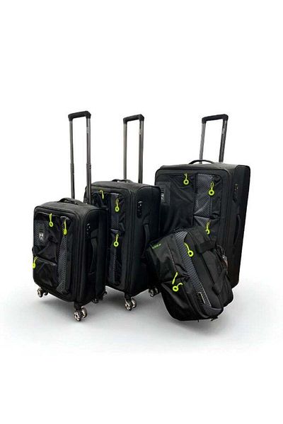 OGS 4-Piece Travel Luggage Set (28 – 24 – 20 – 16) in Elegant Black