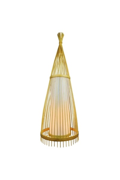 KlaussTech Lampă de podea din ratan, soclu E27, 150 cm