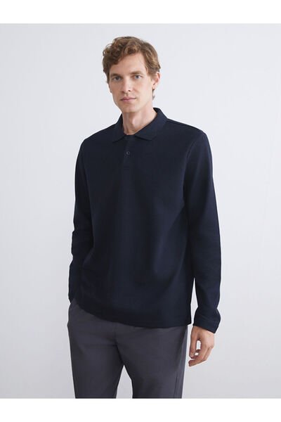 LC Waikiki Hanorac pentru bărbați cu mânecă lungă cu gât polo